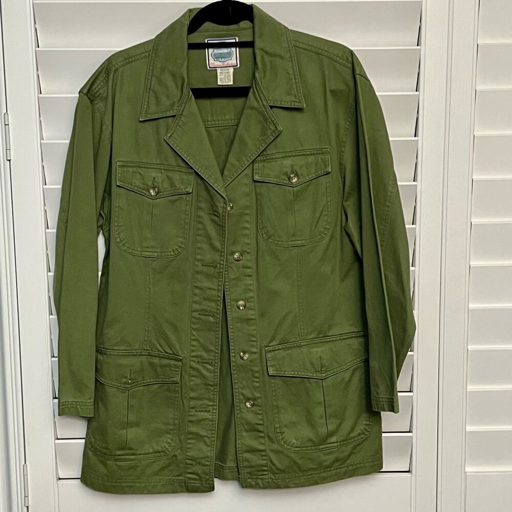 Jacket With Belt Long‎ Sleeve Button Down Army Green Jacket Shirt